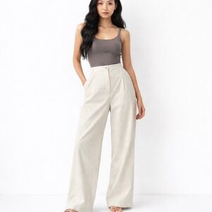 And Now This Corduroy Ivory Wide Leg Pants Sz 14 Minimalist Boho Scandi Academia